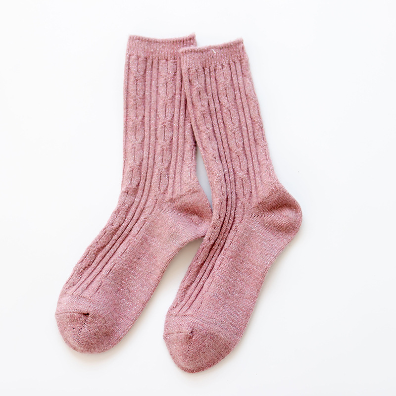 Winter Thick Wool Socks Female Two Bars Slouch Socks Wholesale Warm Socks